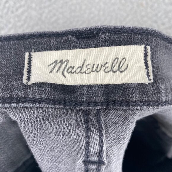 Madewell Jeans Womens 26 Gray 9" Mid Rise Skinny Distressed Stretch Frayed Hem - Picture 5 of 12